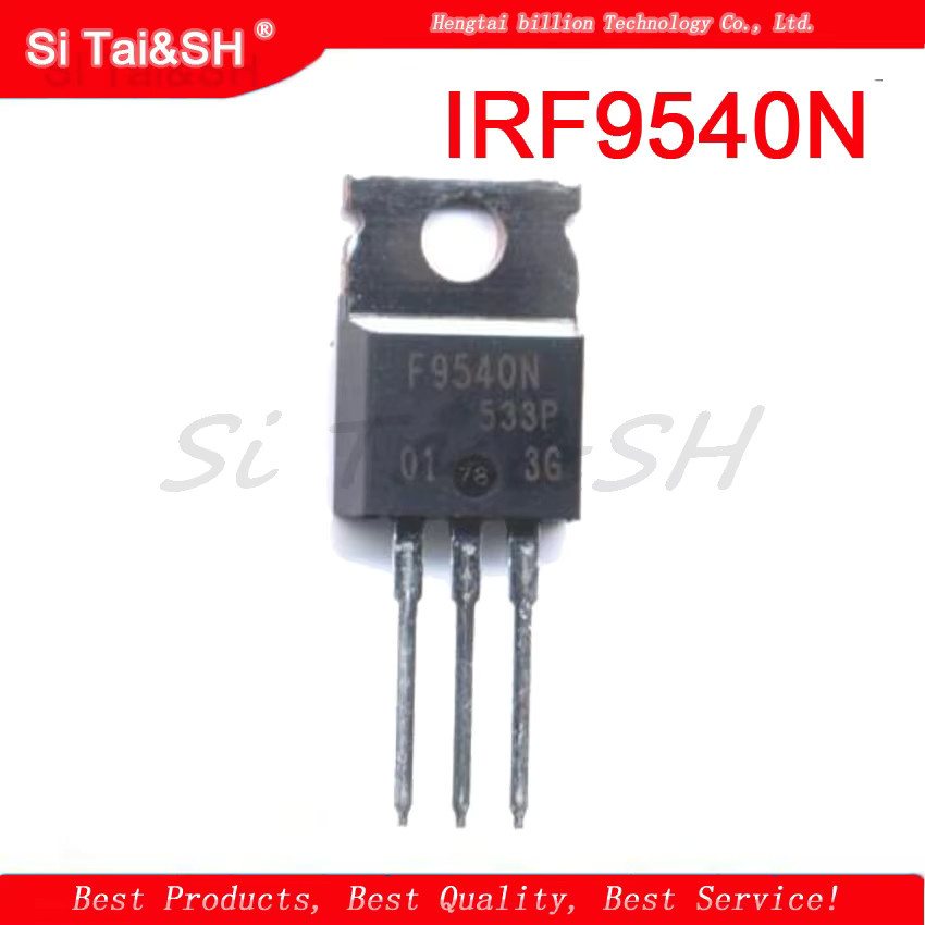 10 Stück IRF9540N P-Kanal MOSFET TO-220, -100V, -23A, 117mOhm, Schwarz - Bild 2