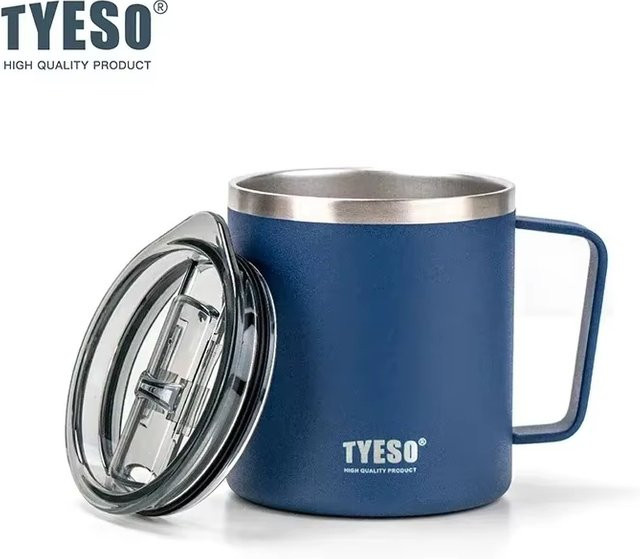 Tyeso Vakuum-Thermosflasche aus Edelstahl mit Griff, blau, 400 ml - Bild 1
