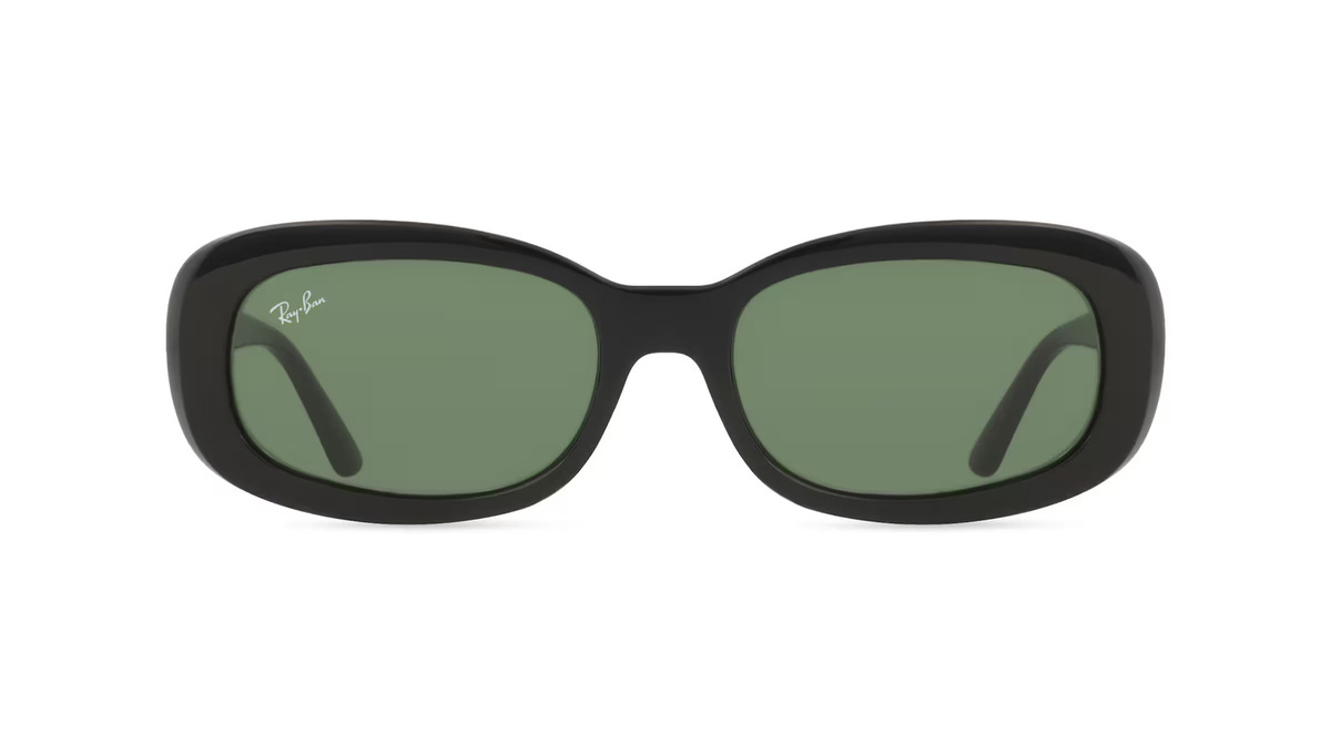 Ray-Ban 0RB2221 Sonnenbrille, Vollrand, Oval, Kunststoff, Schwarz, Grün, Damen - Bild 1