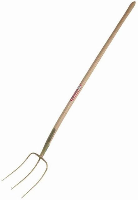 FREUND VICTORIA Dunggabel mit 3 Zinken und Eschenstiel, gold-lackiert, Höhe: 135 cm - Bild 1