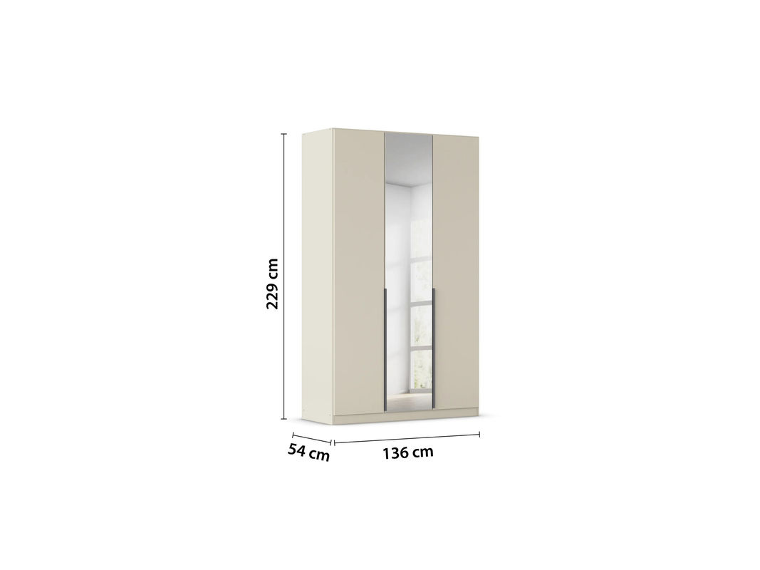 RAUCH Drehtürenschrank Alabama mit Spiegel in Beige-Champagner, B/H: 136 x 229 cm - Bild 3