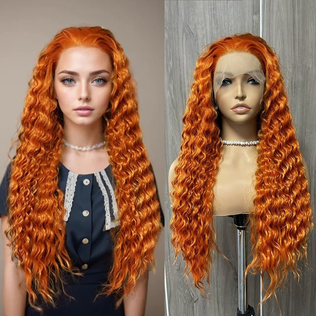 UStyleHair Lace-Front-Perücke, Ingwer-Orange, tiefgelockt, Damen - Bild 1
