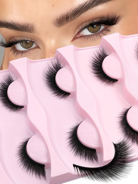 VELTRINAY Fox Eye Lashes Wispy Eyelashes, Faux Mink, Natürlich - Bild 1