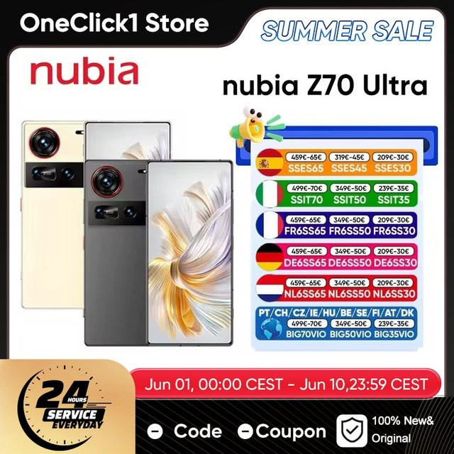 nubia Z70 Ultra 5G Global Smartphone mit Snapdragon 8 Elite, 144Hz OLED Display, 64MP Kamera und Android 15 in Gelb - Bild 1