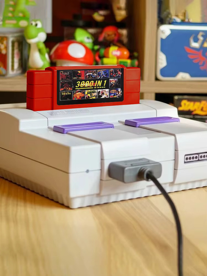DGETG SFC-Spielkarte 3000 in 1 für Super Famicom und SNES mit 8 GB MicroSD-Speicher, Retro-Zubehör in Rot und Transparent - Bild 4