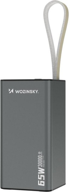 Wozinsky Powerbank K65+ 65W 30000mAh mit 2x USB-C und 1x USB-A in Schwarz/Anthrazit - Bild 1