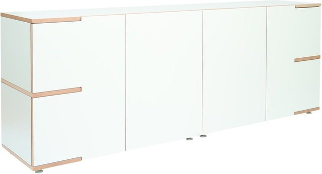 Tojo Stau Schrank Low in Weiß - Bild 1