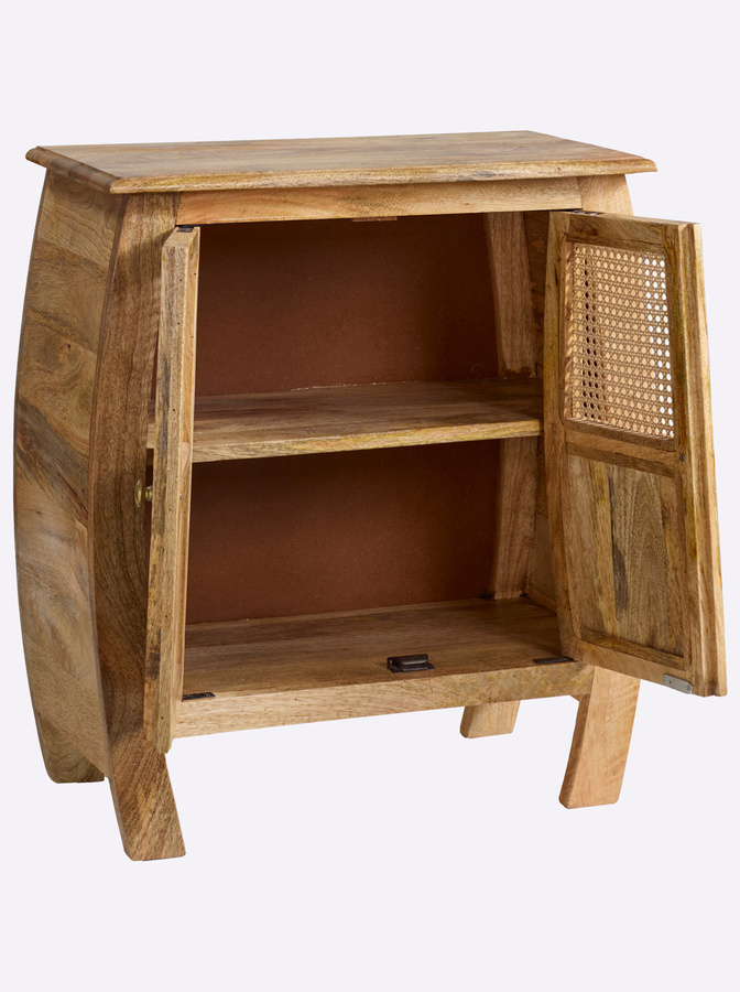 Kommode von Heine Home aus Mangoholz mit Rattangeflecht in Beige und Braun, B/T/H: 75,5 x 37,5 x 68,0 cm - Bild 1