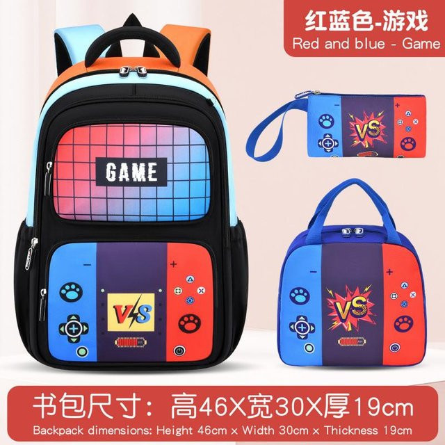 Fancy Style Studio 3 in 1 Schultasche Camouflage Graffiti für Grundschulkinder mit Brotdose, Multicolour - Bild 1
