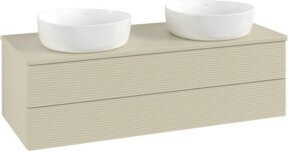 V&B Waschtischunterschrank Antao mit Frontstruktur in Grau, B/T/H: 120 x 36 x 50 cm - Bild 1