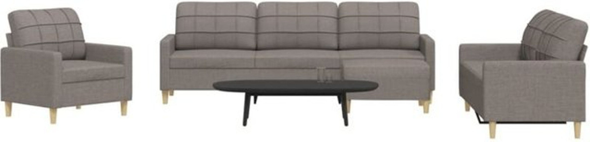 4-tlg. Sofagarnitur mit Fußhocker von Vidaxl in Taupe Meliert aus Stoff und Metall im modernen Design - Bild 1