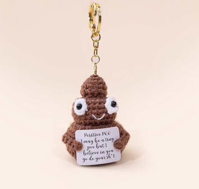 Benchuang Toy Dream Seeking Poop Rucksack Schlüsselanhänger, Plüschtier Puppe, Braun - Bild 1