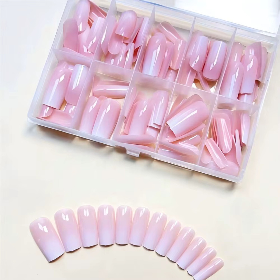 MingLee Künstliche Nägel, Rosa-Weiß, Glänzend, 120 Stück - Bild 3