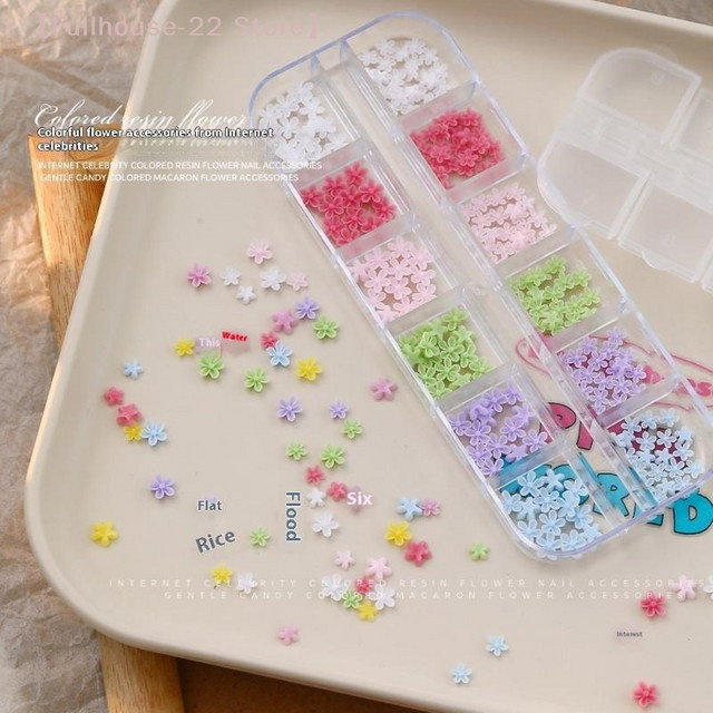Heabety Nagelcharms, 12 Gitter mit Mini-Blumen-Applikationen - Bild 1