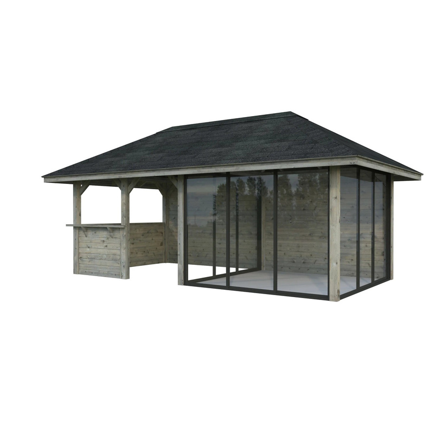 PALMAKO Pavillon Bianca Set 208 Slide aus Fichtenholz in Grau, B/H/T: 588 x 319 x 300 cm - Bild 2