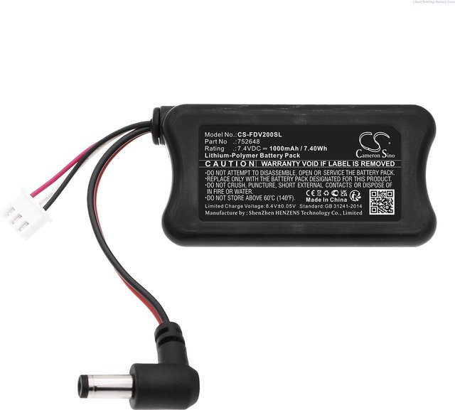 Cameron Sino VR-Akku 7,4 V 1000 mAh in Schwarz für Fatshark Dominator V2, HDO FPV-Brille, Dominator HD, Attitude V2, V3, Predator, Basis und RCV922 inklusive Werkzeug - Bild 1