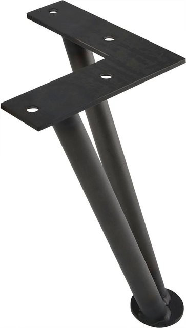 Simausrom Tischbein Haarnadelfuß aus Stahl in Schwarz Matt, Durchmesser: 15 mm, Höhe: 180 mm - Bild 1