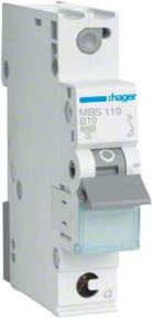 Hager Leitungsschutzschalter 1p. B-10A, 6kA, 1M in Weiß - Bild 1