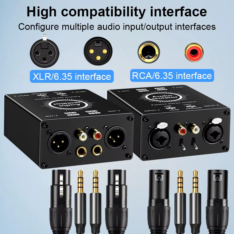 TITAK 2-Wege-Audio-Isolator XLR und 6,5mm Klinke Stromgeräusch-Eliminator in Schwarz für Mischpulte und Live-Übertragungsgeräte - Bild 4