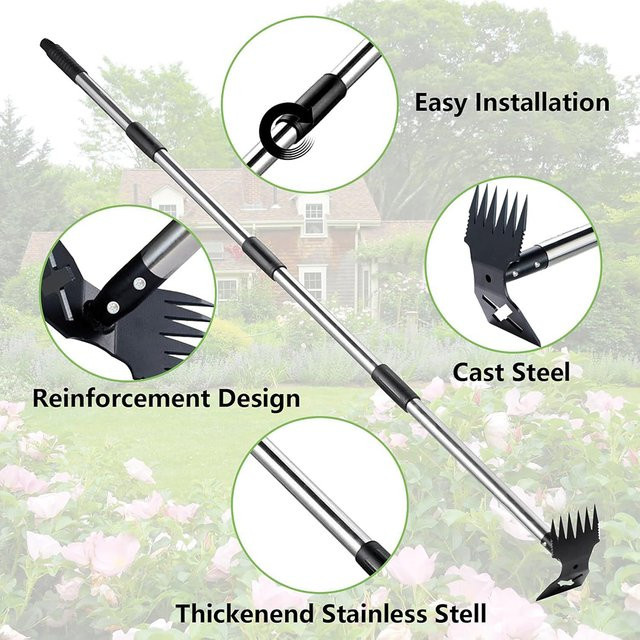 Stookits 2 in 1 Doppelgartenhacke und Handheld Unkrautpuller als Gartenwerkzeug für Blumenbeete - Bild 1