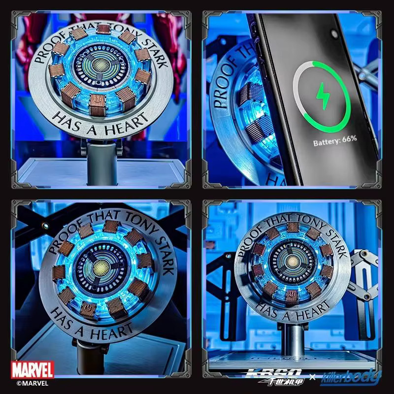 Killerbody Marvel Iron Man Kabelloses Magnetisches Ladegerät aus Legierung in Silber - Bild 3