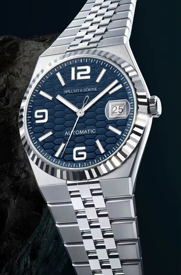 Specht & Söhne Armbanduhr Automatik, Edelstahl, Blau, Saphirglas, Herren - Bild 3