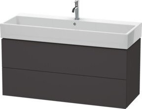 Duravit L-Cube Waschtischunterschrank wandhängend, Grau matt, 2 Schubladen, B/T/H: 118,4 x 45,9 x 54,4 cm - Bild 1