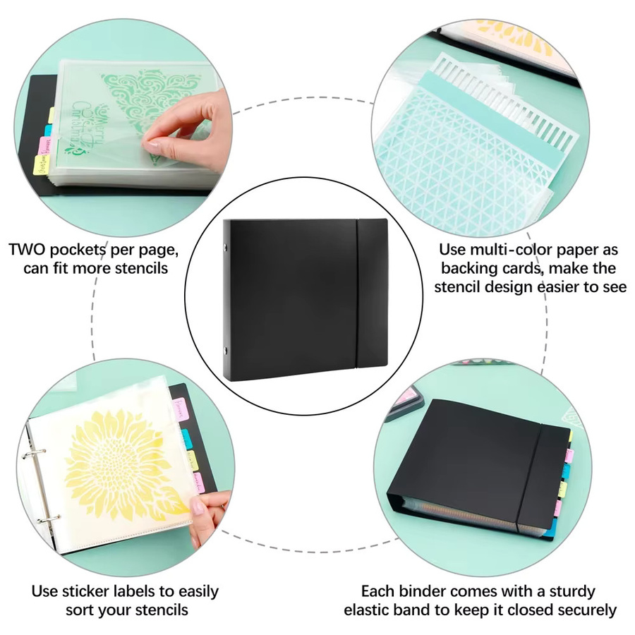 Transparente Cookie Schablonen Ordner für DIY Scrapbooking und Stempel-Lagerung, 6x6 Zoll, Set mit 10 bis 50 Teilen - Bild 2