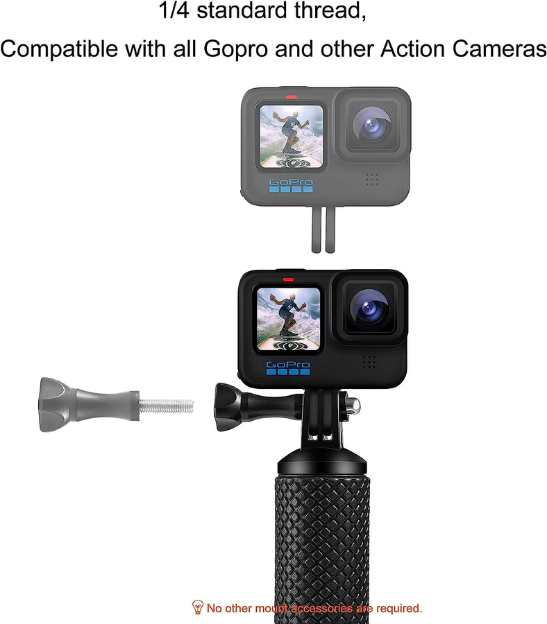 Wasserdichter Handheld Unterwasser-Sport-Selfie-Stick Monopod mit Schwimmfunktion und Stativhalterung für HD Geekpro in Schwarz und Gelb - Bild 3
