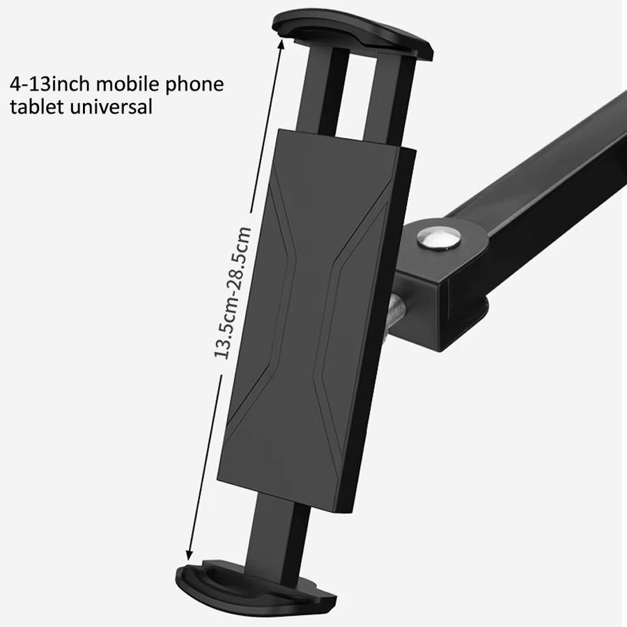 OUTMIX Tablet-Wandhalterung aus Aluminiumlegierung in Schwarz, faltbarer und 360 Grad drehbarer Universeller Handy- und Tablet-Ständer - Bild 4