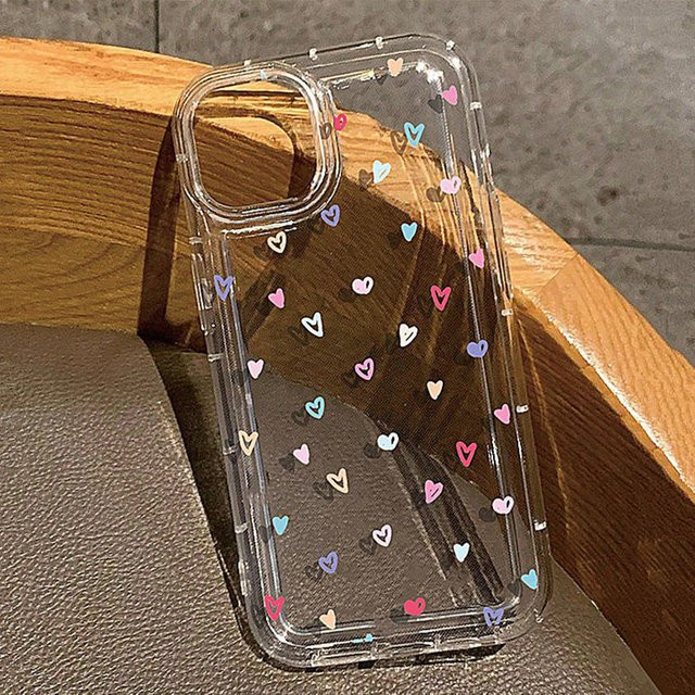 Transparente Handyhülle mit Mini-Liebesherzen-Muster für Apple iPhone 17 16 15 14 13 12 11 Pro Max Sturzsichere Schutzhülle für Damen - Bild 1