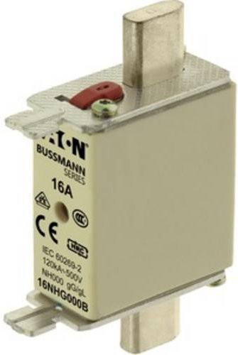 Eaton NH-Sicherung 16NHG000B mit mechanischer Sicherungsanzeige, Größe 000, 16A, 500V, Weiß, 3 Stück - Bild 1