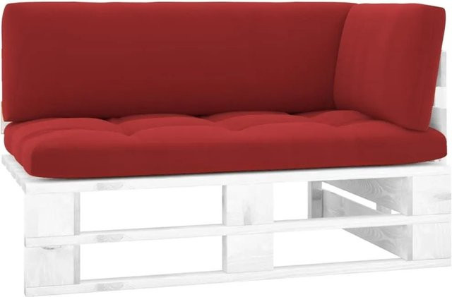 vidaXL Outdoor-Ecksofa aus imprägniertem Kiefernholz in Weiß mit Polsterkissen für Garten und Terrasse - Bild 1