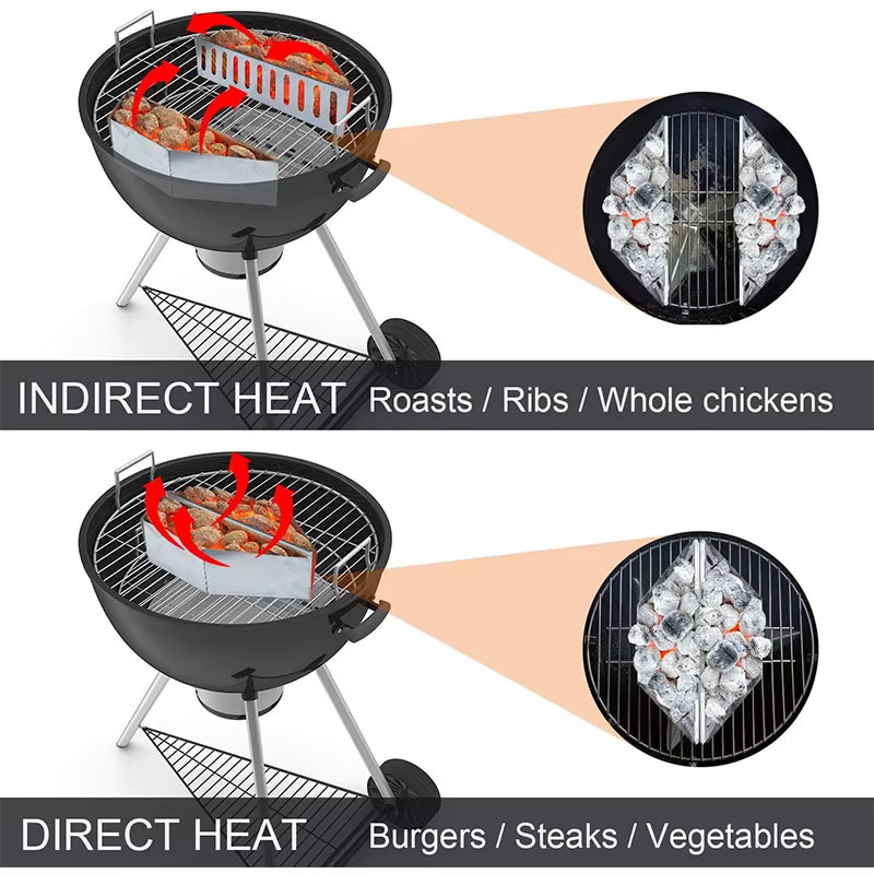 Char Holder Holzkohlekorb aus Edelstahl in Silber kompatibel mit Weber Grillzubehör LMETJMA - Bild 4