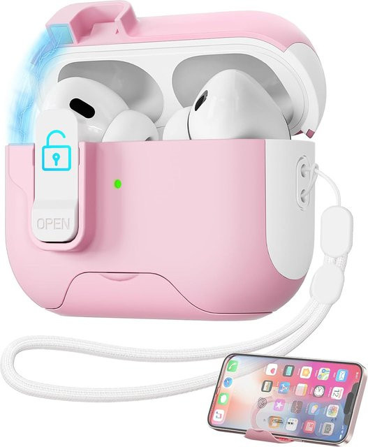 Apple AirPods Pro 3 Schutzhülle mit Telefonständer, sicherer Verriegelung und Trageband - Bild 1