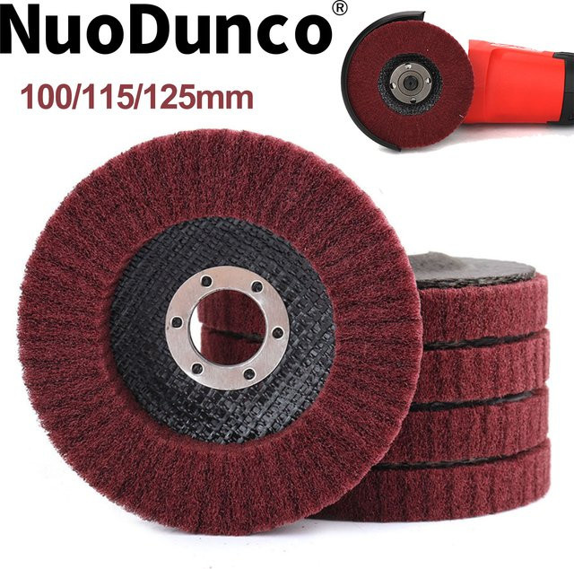 NuoDunco Nylon-Faser-Fächerscheibe Polierscheibe in Rot mit 320 Körnung für Winkelschleifer - Bild 1