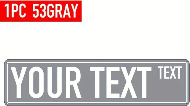 Personalisiertes Aluminium-Straßenschild mit individuellem Text Hello Young in Gelb und Grau, Wanddekoration aus Metall, B/H: 40 x 10 cm - Bild 1
