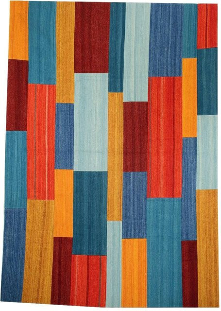 Kayoom Kurzflorteppich Radical 335 Rot, handgewebter Jacquard Kilim, B/L: 80 x 150 cm, Höhe: 1,5 cm - Bild 1