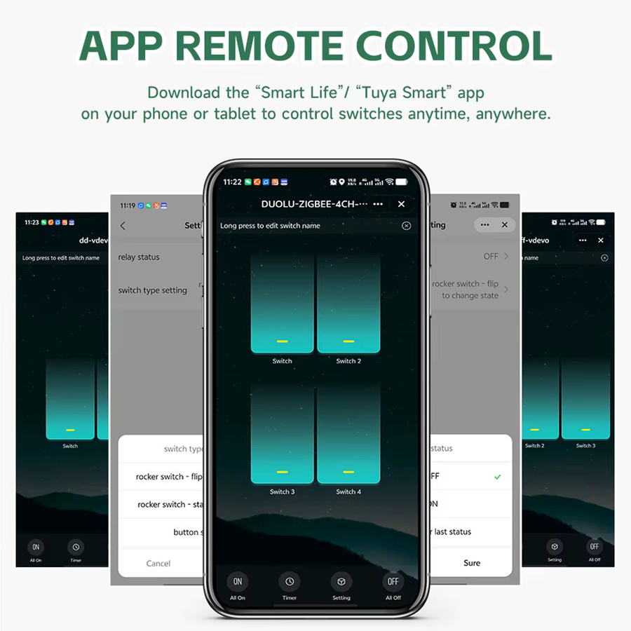 Tuya IH-S09 Smart Switch Modul 4CH WiFi 16A AC100-240V in Weiß mit Sprachsteuerung für Alexa und Google Home via Smart Life App - Bild 2