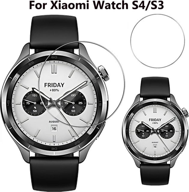 Xiaomi Displayschutzfolie Glas, 3 Stück, Xiaomi Watch S4 S3 - Bild 1