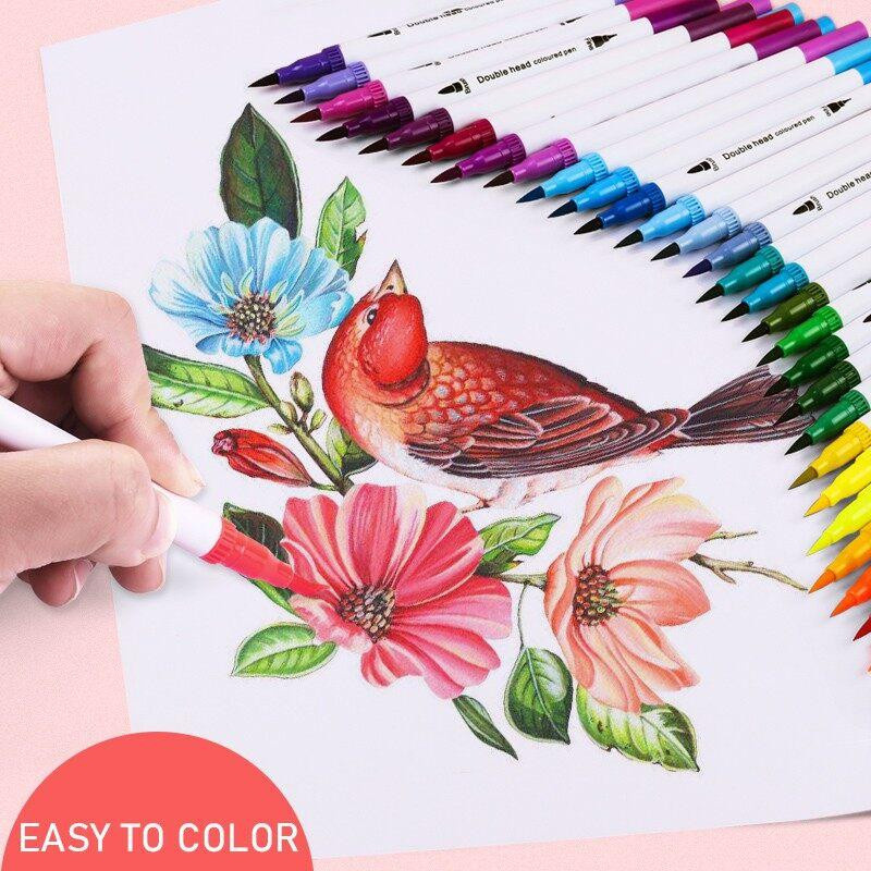 Uniklo Aquarell-Pinselmarker mit Doppelspitze, 120 Farben in Schwarz und Multicolour - Bild 10