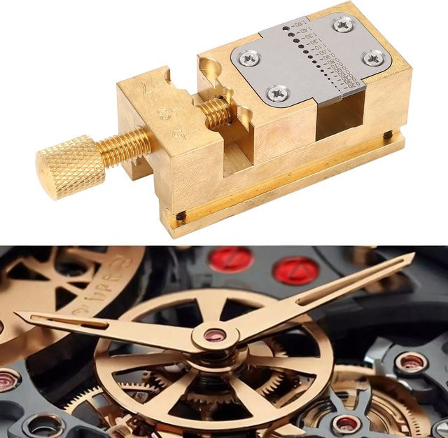 KKMOON Uhrenreparatur-Schraubstock-Klemme in Gold und Gelb für Juweliere und Uhrmacher mit Lochdurchmesser 0,2–1,5 mm - Bild 1