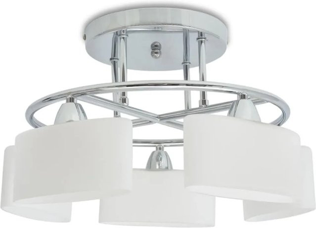 vidaXL Deckenleuchte mit 5 Ellipsoid-Glaslampenschirmen aus Metall und Glas, 5x E14, max. 200 W, IP 20 - Bild 1