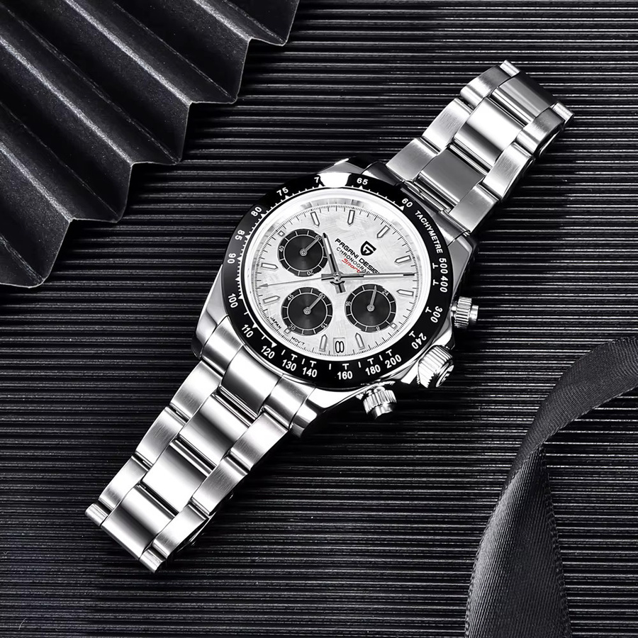 PAGANI DESIGN Chronograph, Quarz, Edelstahl, Weiß, Herren - Bild 2