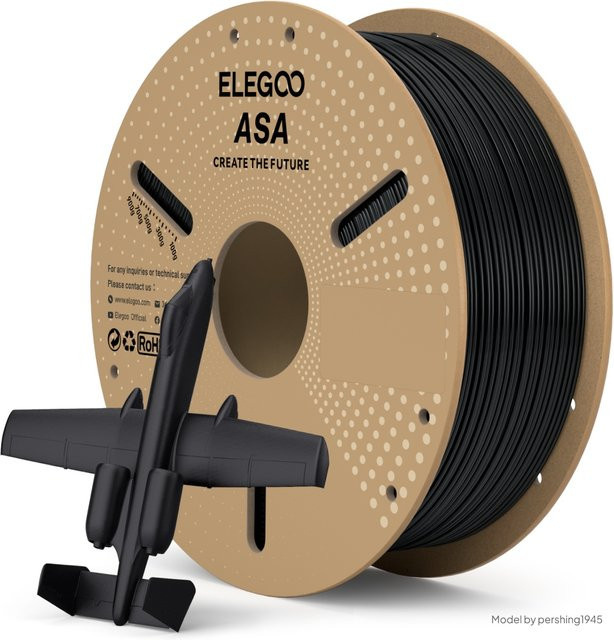 ELEGOO ASA Filament Schwarz 1,75 mm 1 kg für FDM 3D-Drucker - Bild 1