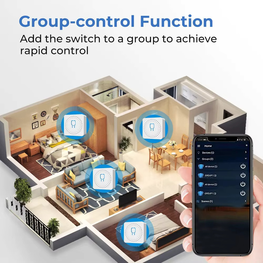 Shine-tale Smart Switch WiFi/Zigbee 3.0 mit Timer und 2-Wege-Steuerung, weißes Automatisierungsrelais für Alexa und Google Home - Bild 2