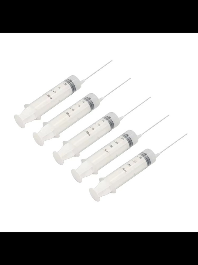 Bisofice Tinten-Füllspritzen Set mit Skala, 5 Stück, transparent, 50 ml Injektor-Werkzeug für Druckerpatronen - Bild 2