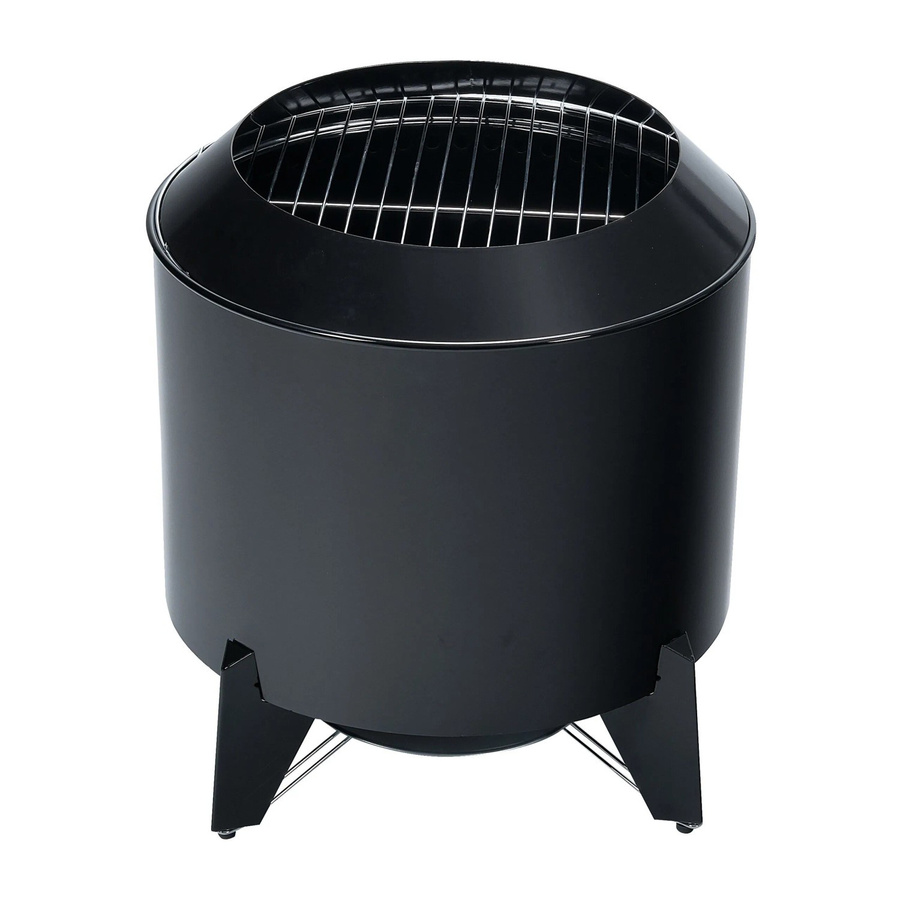 Relaxdays Feuerschale aus Stahl in Schwarz mit Grillrost und Funkenschutz, B: 52 cm, T: 52 cm, H: 46 cm - Bild 2