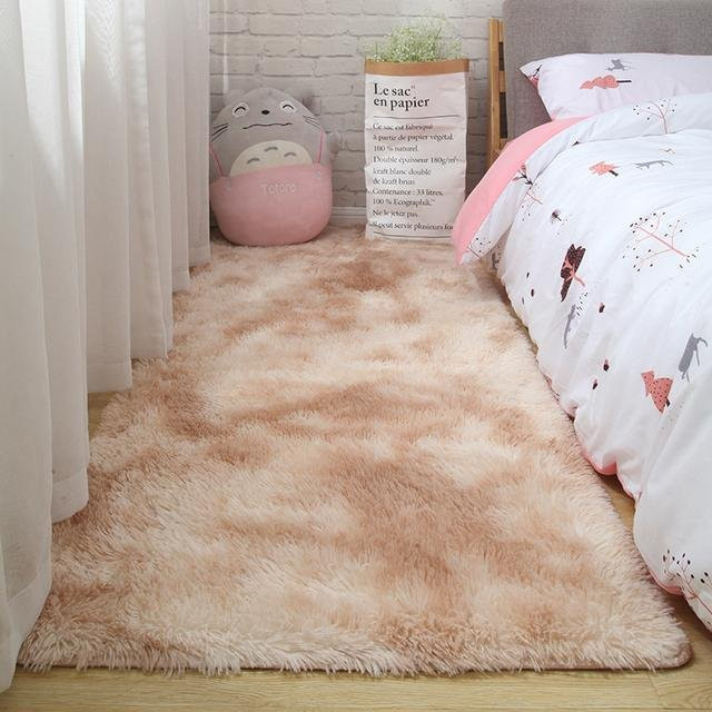 Flauschiger Teppich von Yiran Furniture in Beige im Nordic Stil, weich und waschbar, B/T: 100 x 200 cm - Bild 1