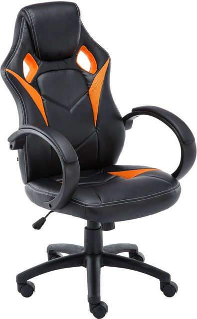 TPFLiving Racing Bürostuhl Magna Gaming Chair in Orange/Schwarz mit Armlehnen und Rollen - Bild 1